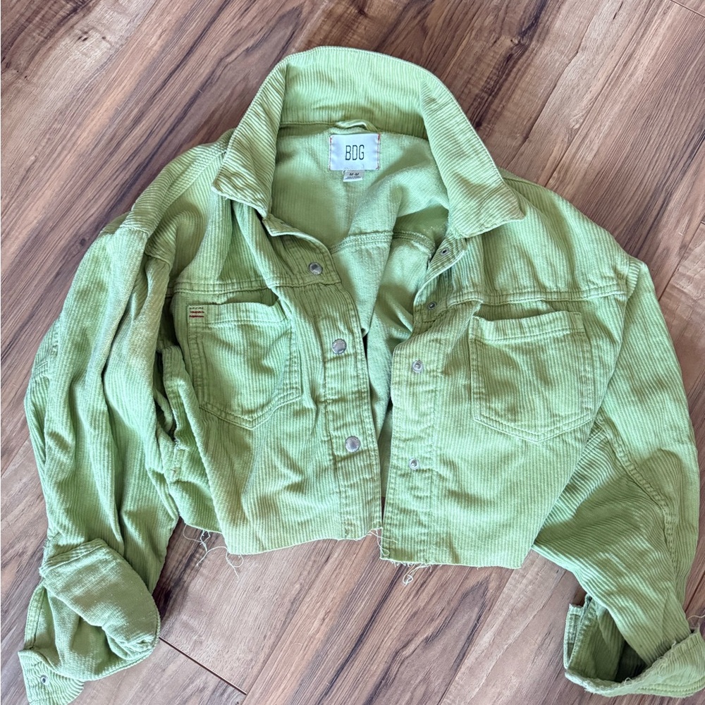 BDG cropped corduroy green jacket